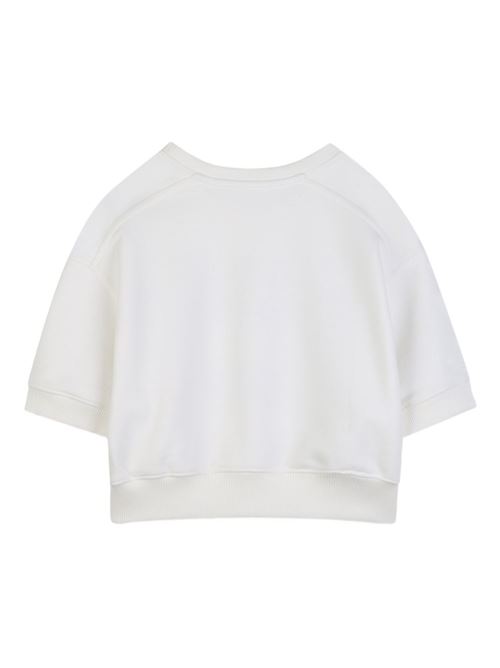 Felpa bambina Chloé corta bianca con logo Chloe' Kids | C20844117